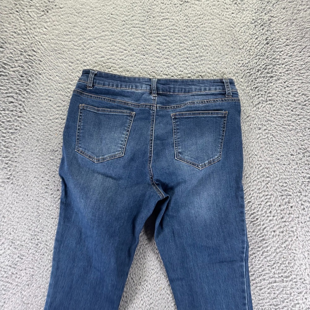One5One Jeans Women's 14 Blue Cotton Denim Skinny Faded Workwear Travel Stretch - Picture 5 of 10